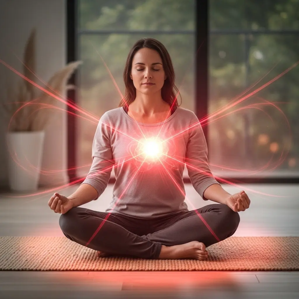 Person meditating with Love Reiki for heart energy and emotional healing.