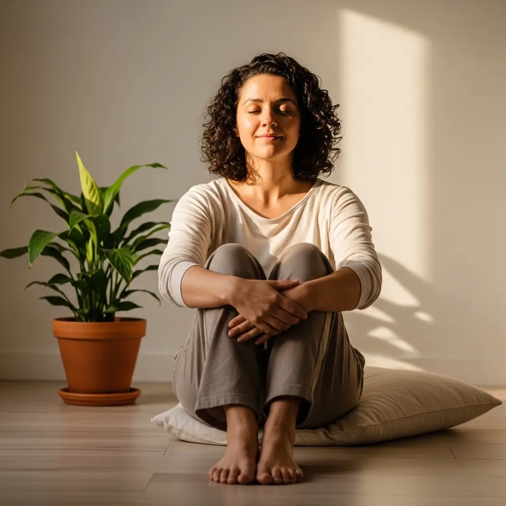 Peaceful meditation practice to reduce stress and promote natural relaxation